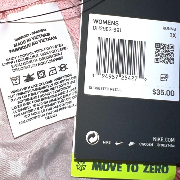 Nike Tempo Dri-Fit size 1X mauve w pink stars & trim 3” athletic running shorts - Picture 16 of 16